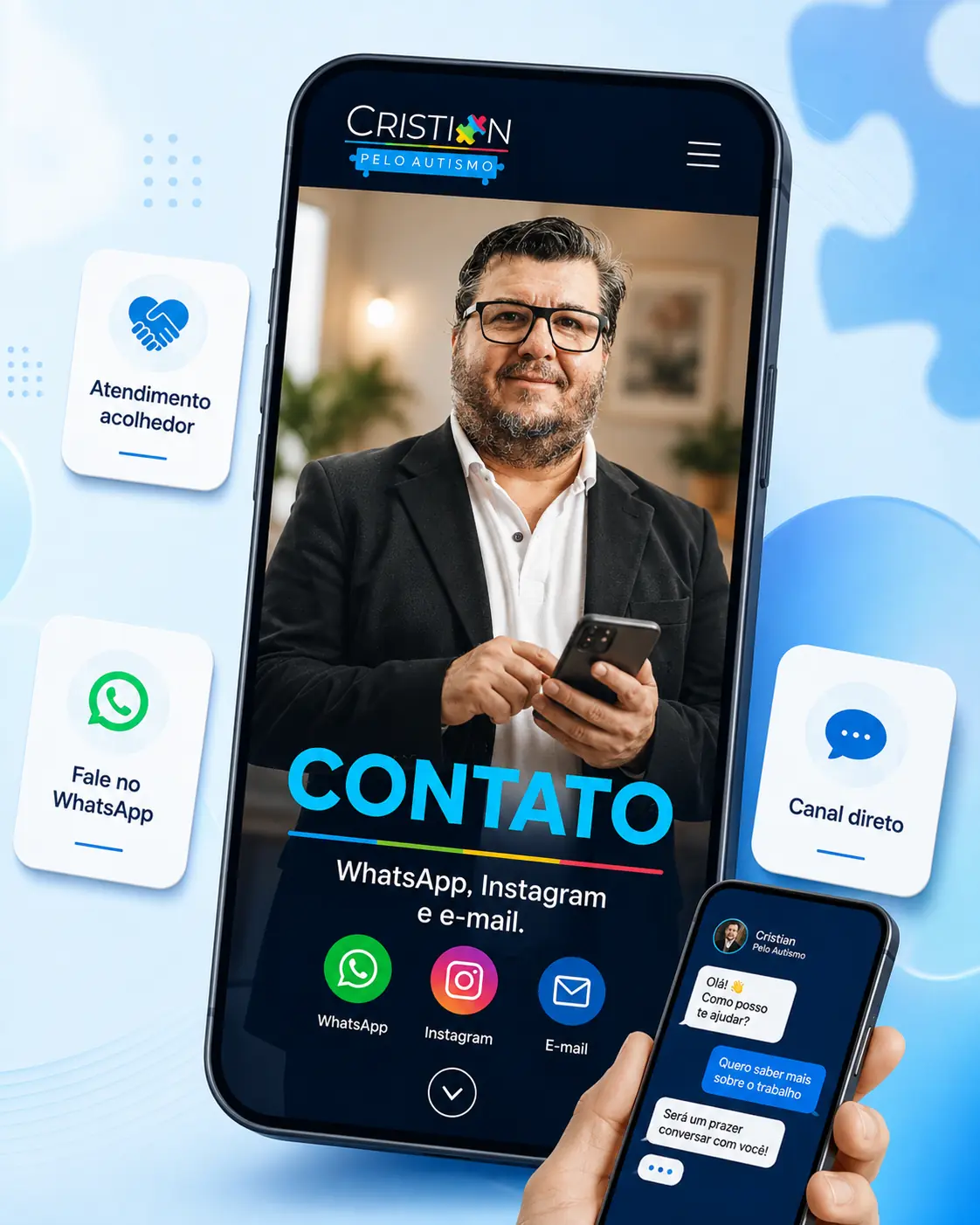 Mockup Palestras e Contato
