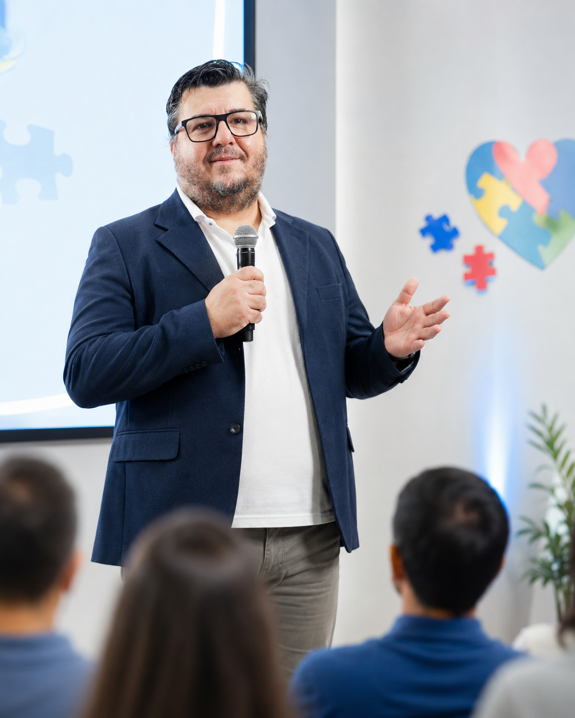 Cristian em palestra sobre inclusão